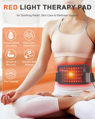 Rikimxin belt worn around the waist for hands-free, portable therapy.