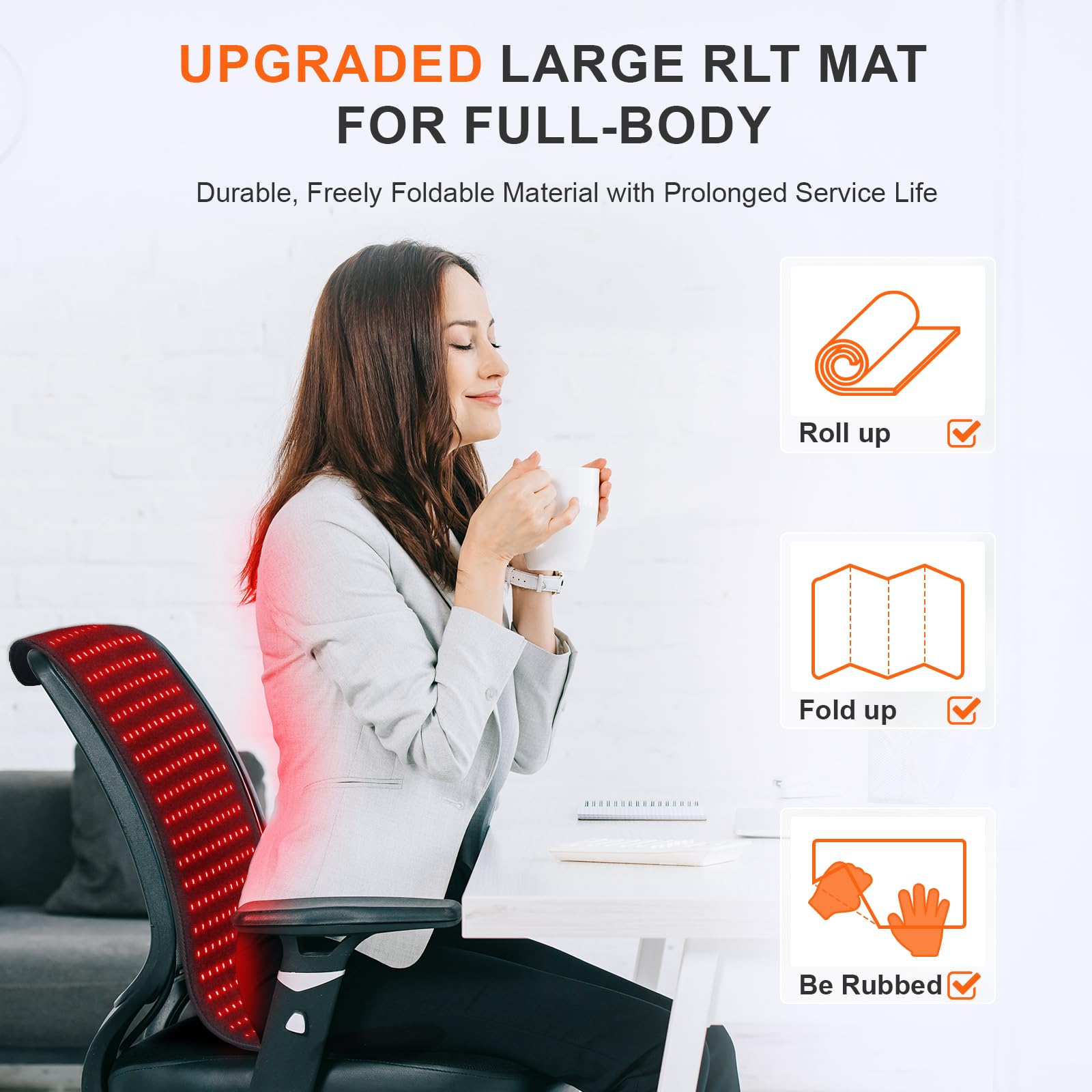 Rikimxin red light therapy mat folded compact for storage or travel