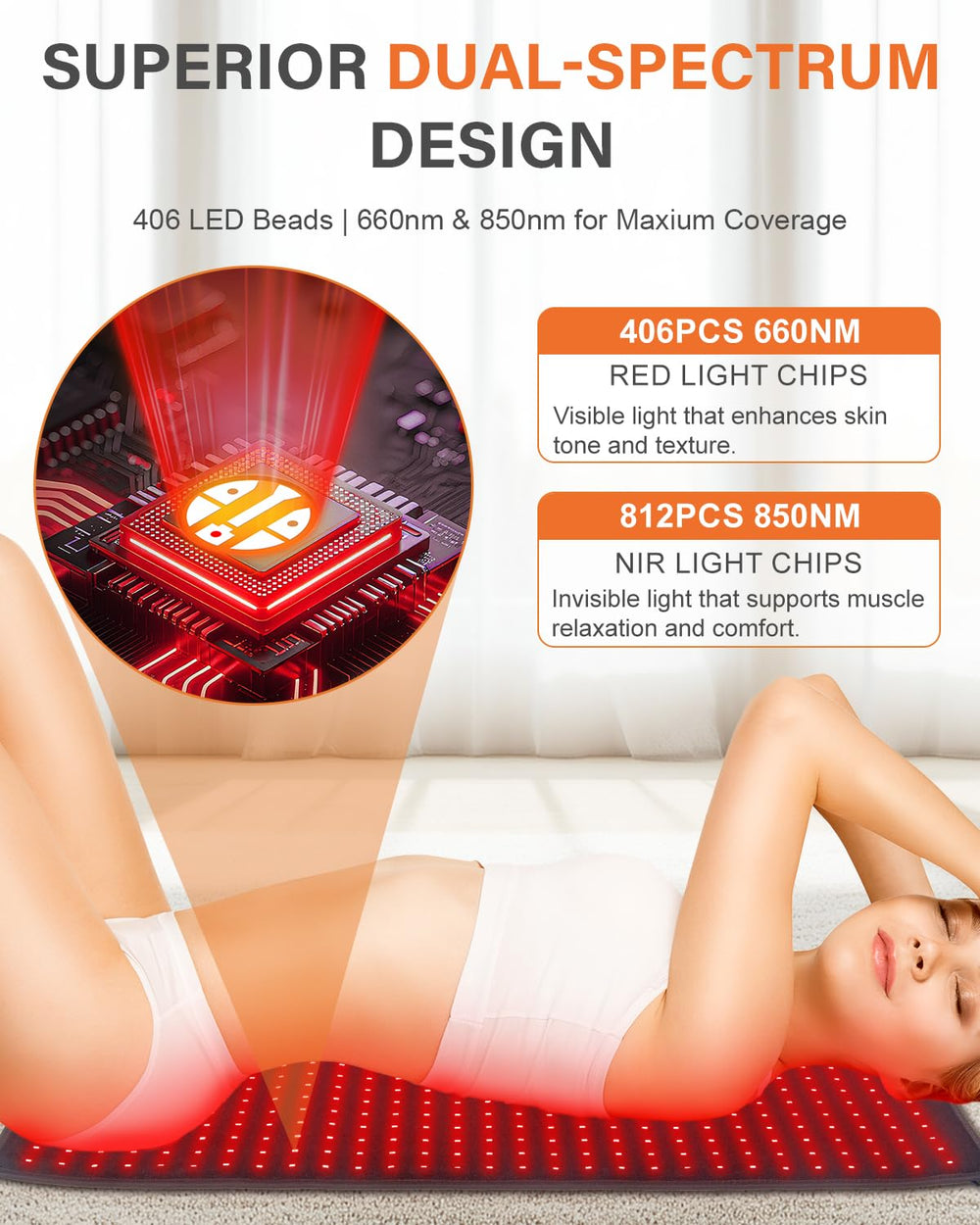 Rikimxin red light mat with temperature control for safe sessions.