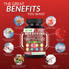 Rimo Nutrition 8-in-1 blend label showcases diverse botanicals for a convenient routine.