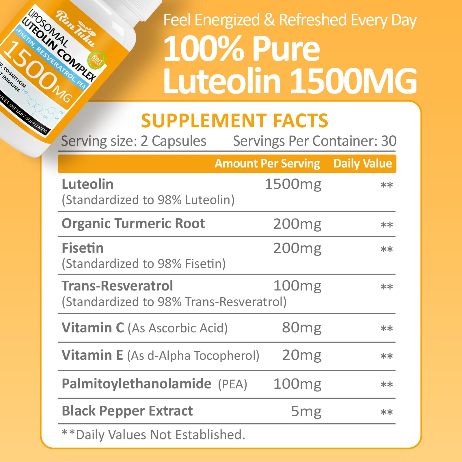 RimTuku Fisetin Pea Resveratrol blend supports antioxidant-rich lifestyle.