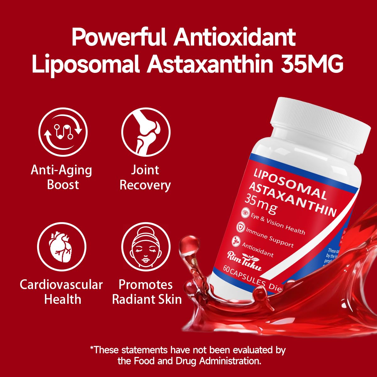 RimTuku microalgae source detail illustrates natural astaxanthin origin.