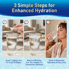 RiRywony Health tablet dissolving in water for quick, convenient hydration.
