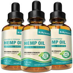 RiRywony Health oil drops bottle closeup highlighting purity from CO2 extraction.