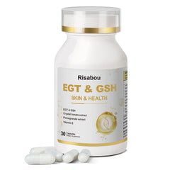 Risabou bottle label shows L-Ergothioneine with iron for female wellness.