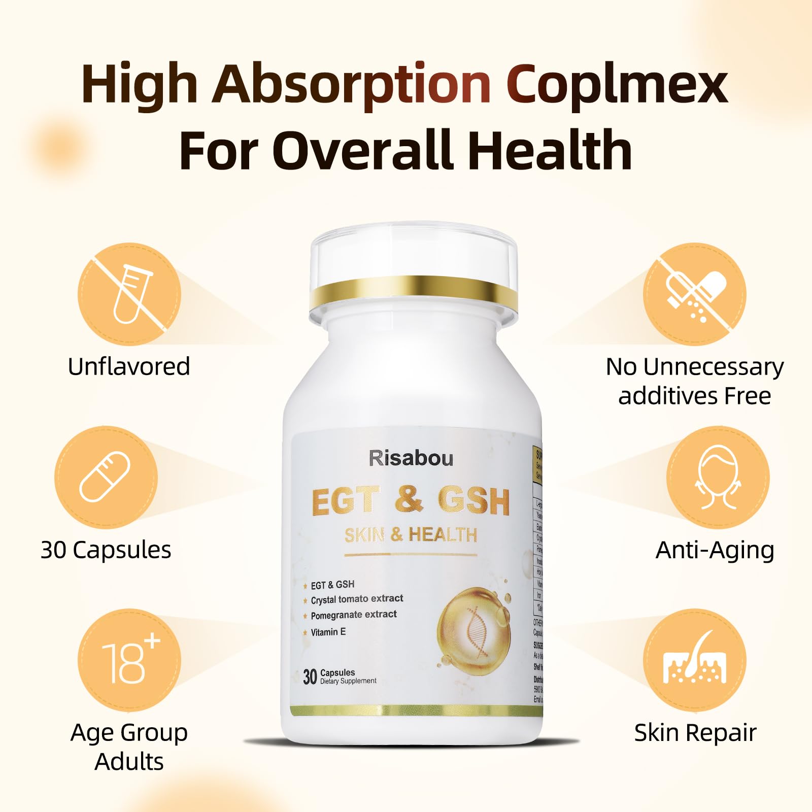 Risabou Inositol capsule with soft focus conveys balance and mood clarity.