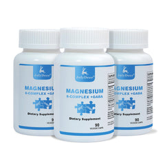 Risabou Sixfold Magnesium Complex bottle close-up with vegan capsules for daily magnesium support