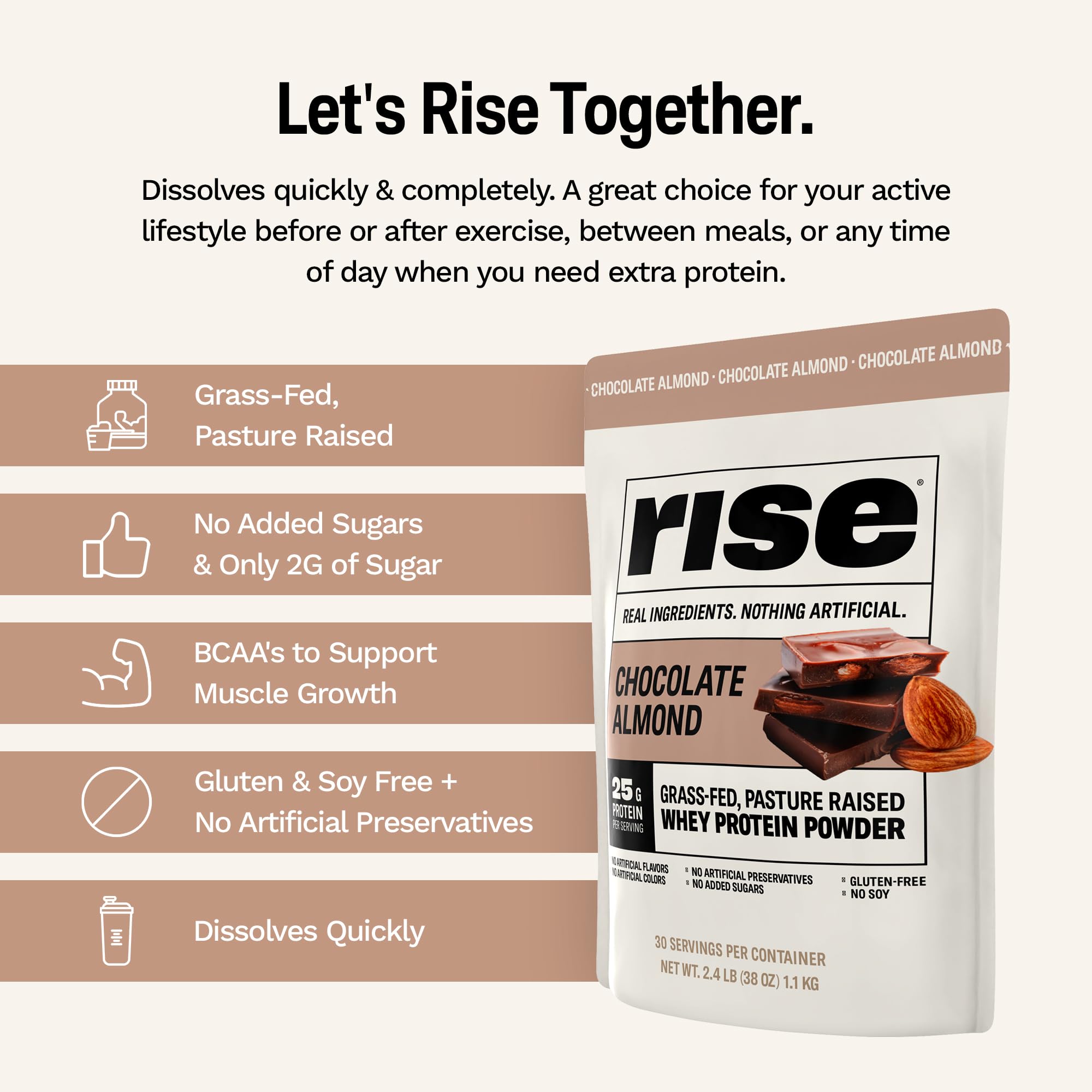 Rise protein on a breakfast bowl with berries for a balanced start