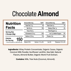 Rise Chocolate Almond flavor serving scoop highlighting satisfying flavor