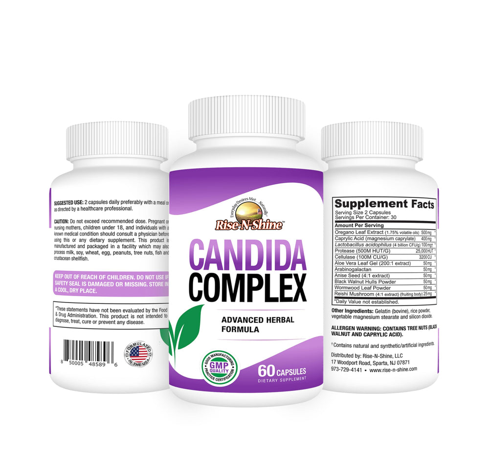 Rise-N-Shine caprylic acid ingredient highlight for gut balance and comfort.
