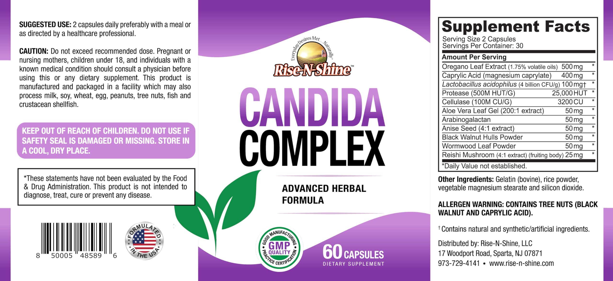 Rise-N-Shine capsules closeup for easy daily dosing.