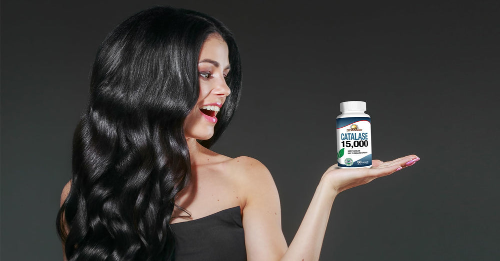 Rise-N-Shine Catalase bottle on a dresser for daily routines
