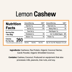 Rise Pea Protein Bar lemon cashew bar unwrap emphasizes convenient, ready-to-eat nourishment after workouts.
