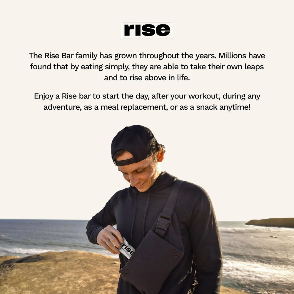 Rise Pea Protein Bar lemon cashew vegan shot demonstrates plant-based protein in a portable treat.