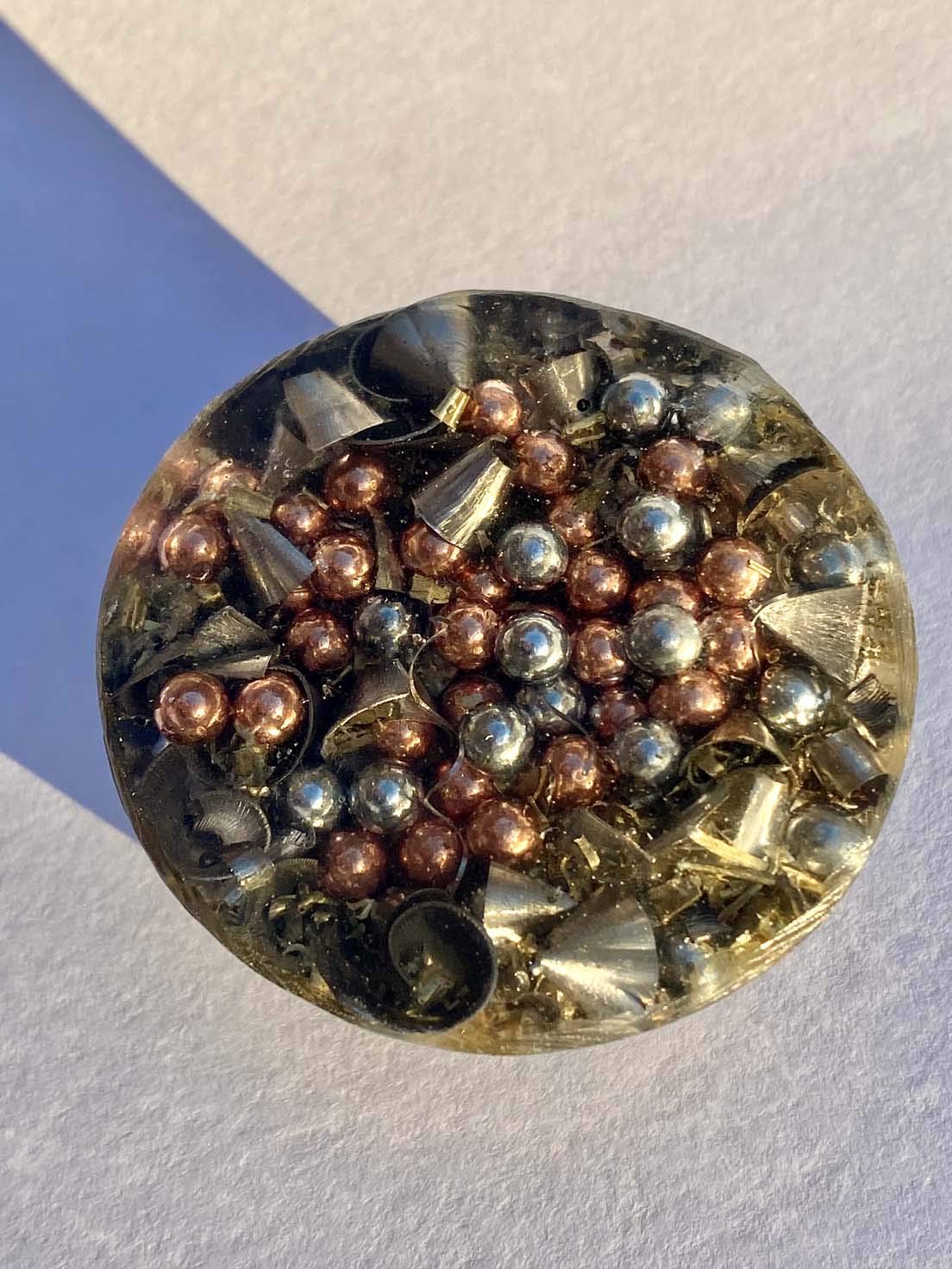 Rise Perspective Blue Kyanite Orgone Generator in-room setup suggesting soothing ambient energy