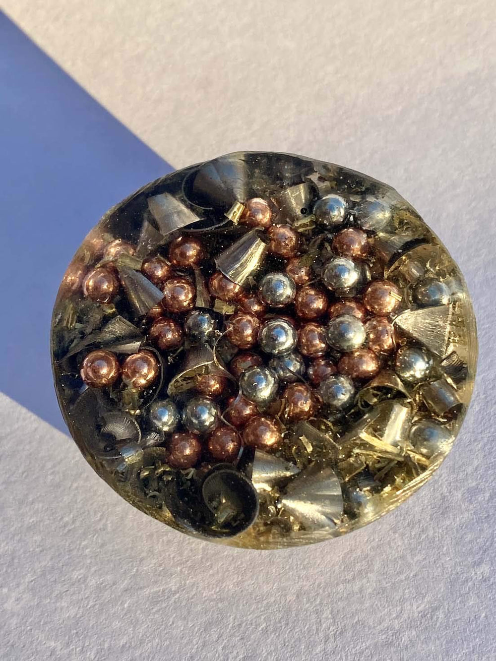 Rise Perspective Blue Kyanite Orgone Generator in-room setup suggesting soothing ambient energy