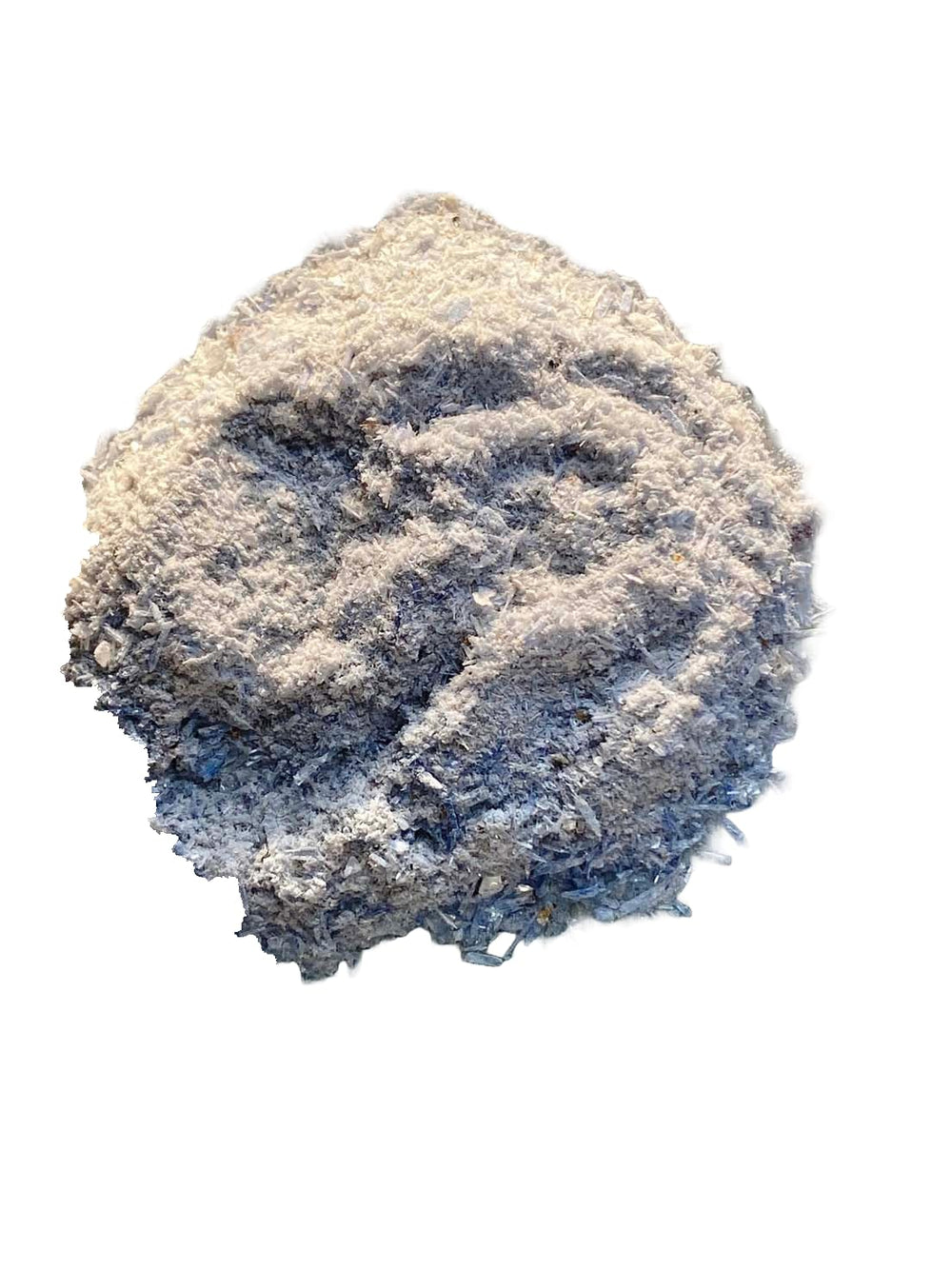 Rise Perspective blue kyanite powder closeup showing fine texture ideal for crystal art and cleansing rituals.