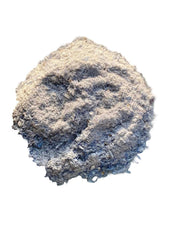 Rise Perspective blue kyanite powder closeup showing fine texture ideal for crystal art and cleansing rituals.