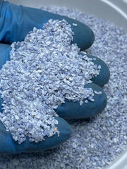 Rise Perspective Blue Quartz Crystal 2oz display for cleansing and energy rituals.