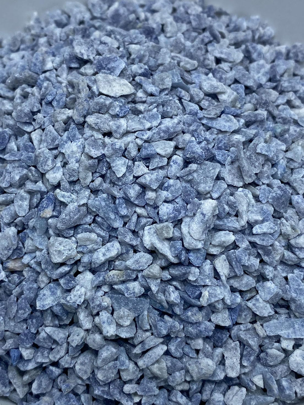 Rise Perspective medium blue quartz chips close-up for art and jewelry.