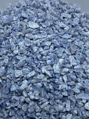 Rise Perspective medium blue quartz chips close-up for art and jewelry.