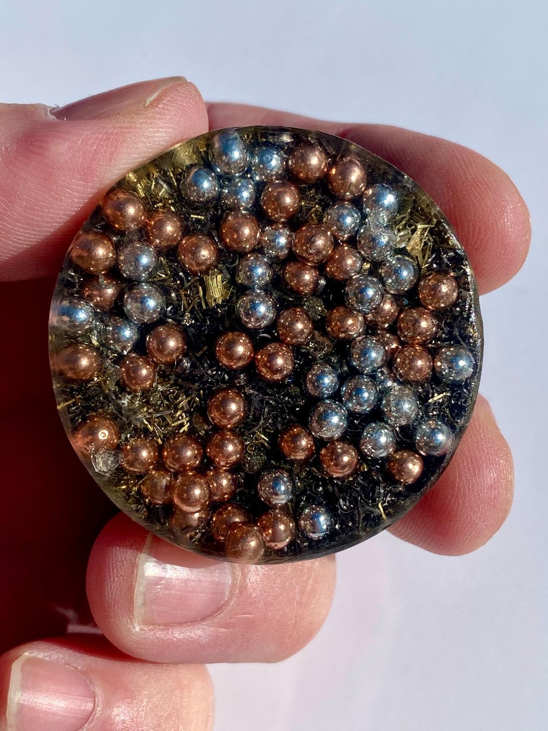 Rise Perspective Malachite Orgone Generator with bionized citrine for uplifting energy