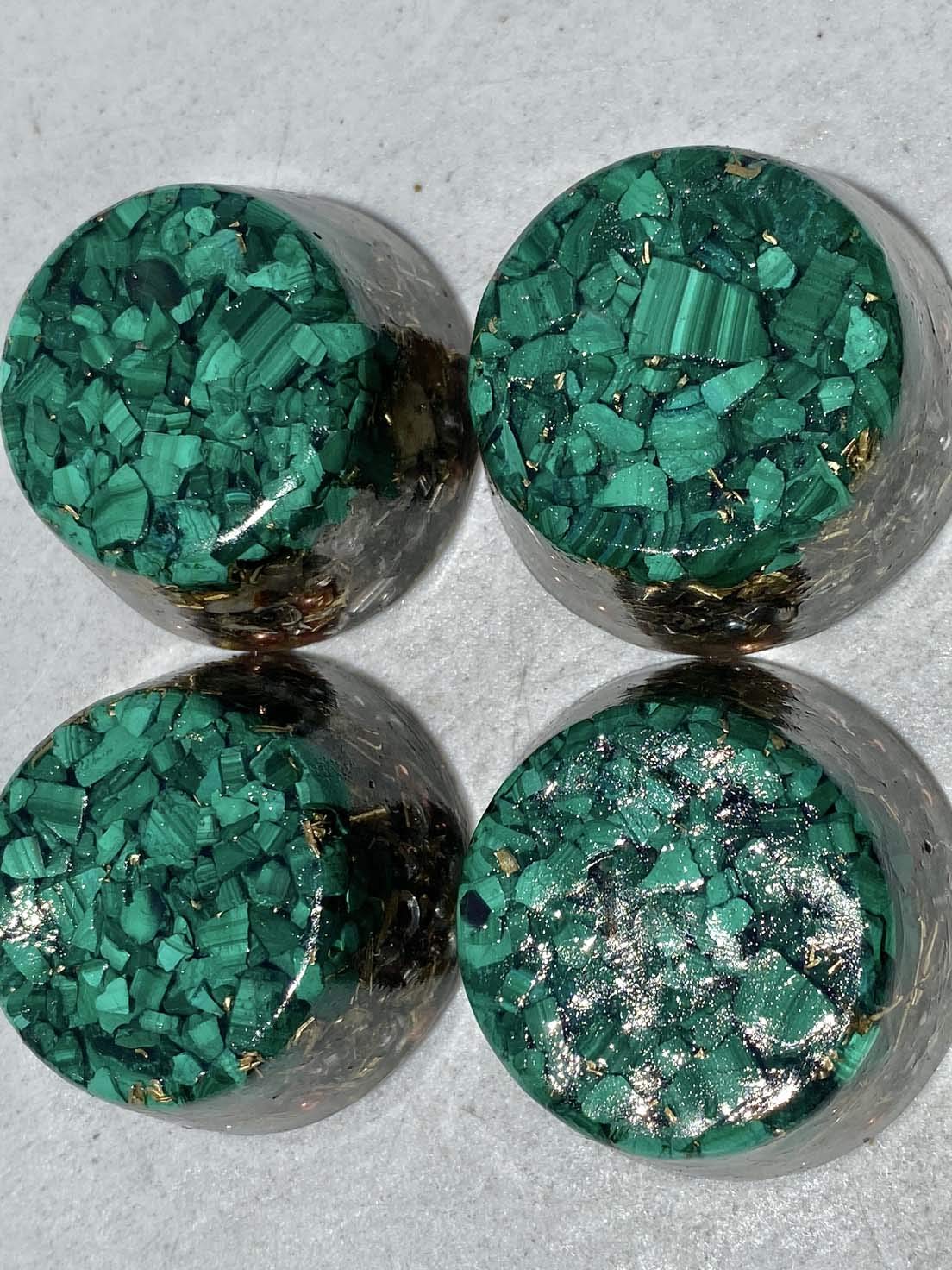 Rise Perspective Malachite Orgone Generator small tower buster for compact placement