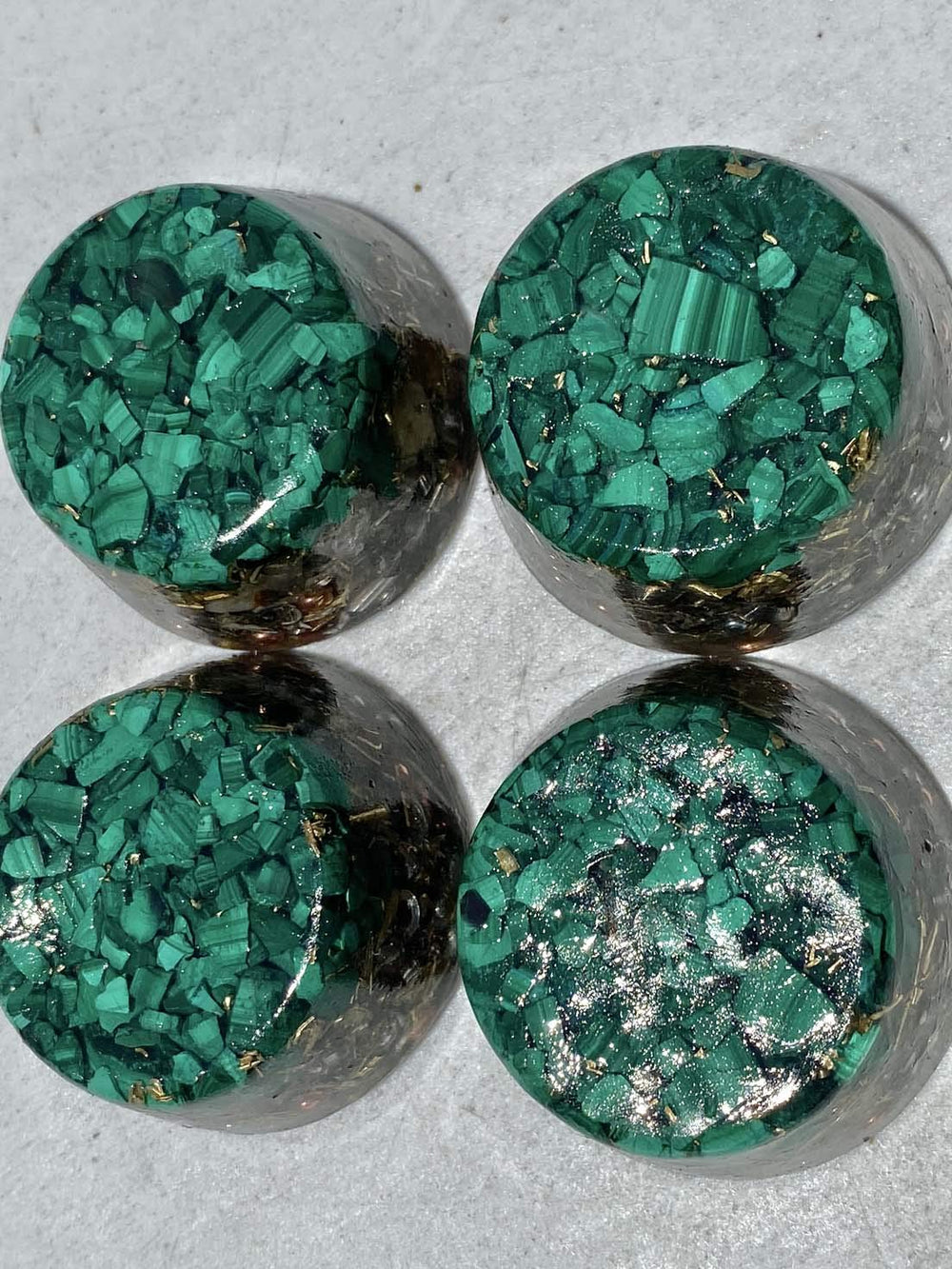Rise Perspective Malachite Orgone Generator small tower buster for compact placement