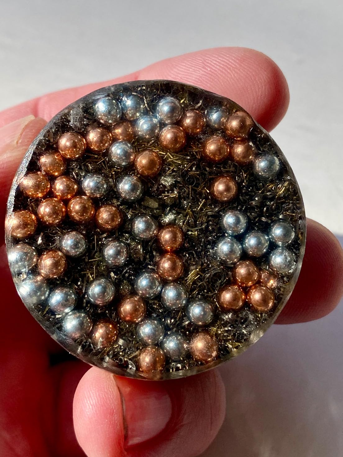 Rise Perspective Orgone Generator interior crystals balance energy close-up