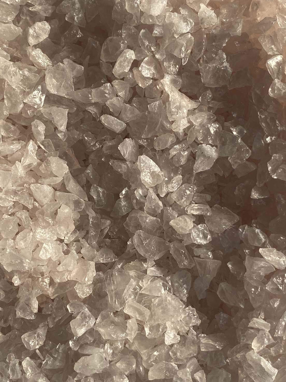 Rise Perspective Pink Rose Quartz art-use chips ready for shaping and design projects.