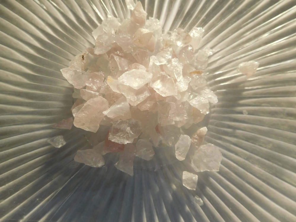 Rise Perspective Pink Rose Quartz medium chips ideal for crafting and decorative accents.
