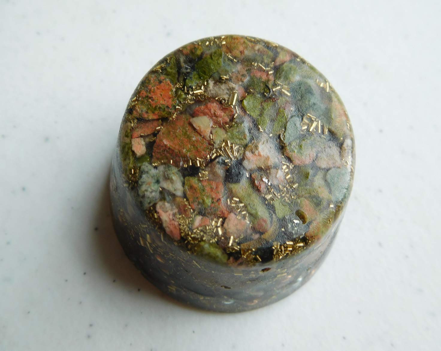 Rise Perspective Pyrite crystal in orgone block adds sparkle and balance