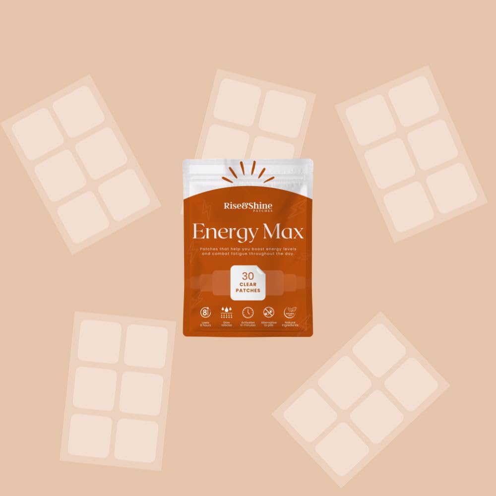 Rise & Shine EnergyMax patch on forearm for smooth energy release