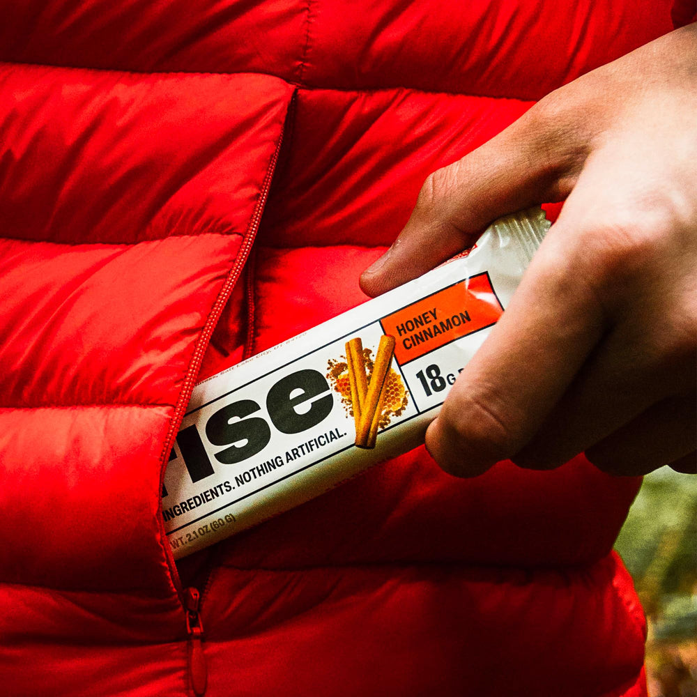 Rise Whey Bar Honey Cinnamon handmade bar conveys artisanal quality and care.