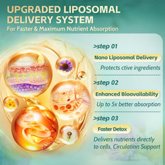 RiseLuxun 21in1 liposomal lymphatic drainage packaging box shows 100-day supply