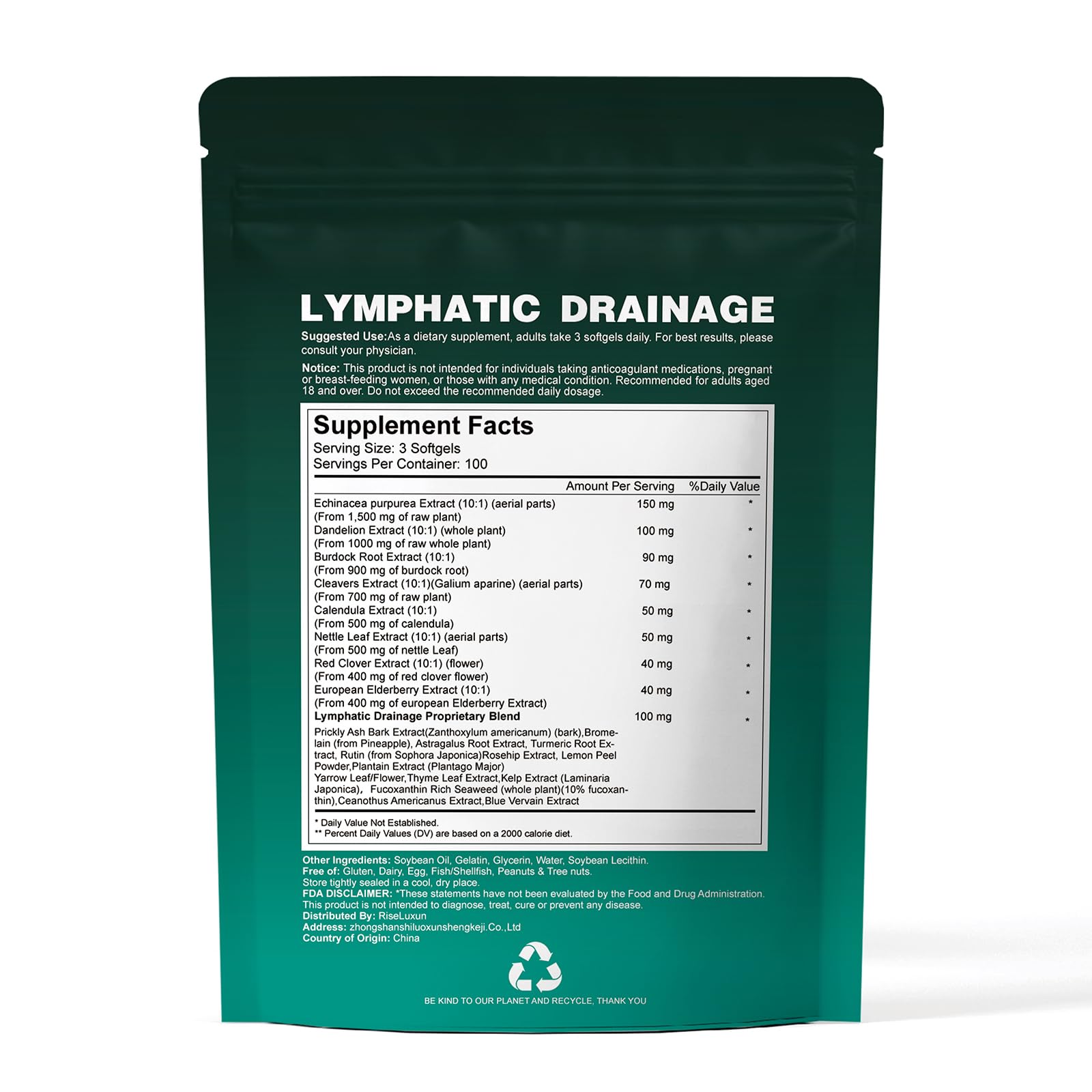 RiseLuxun 21in1 liposomal lymphatic drainage for women and men promotes inclusive wellness