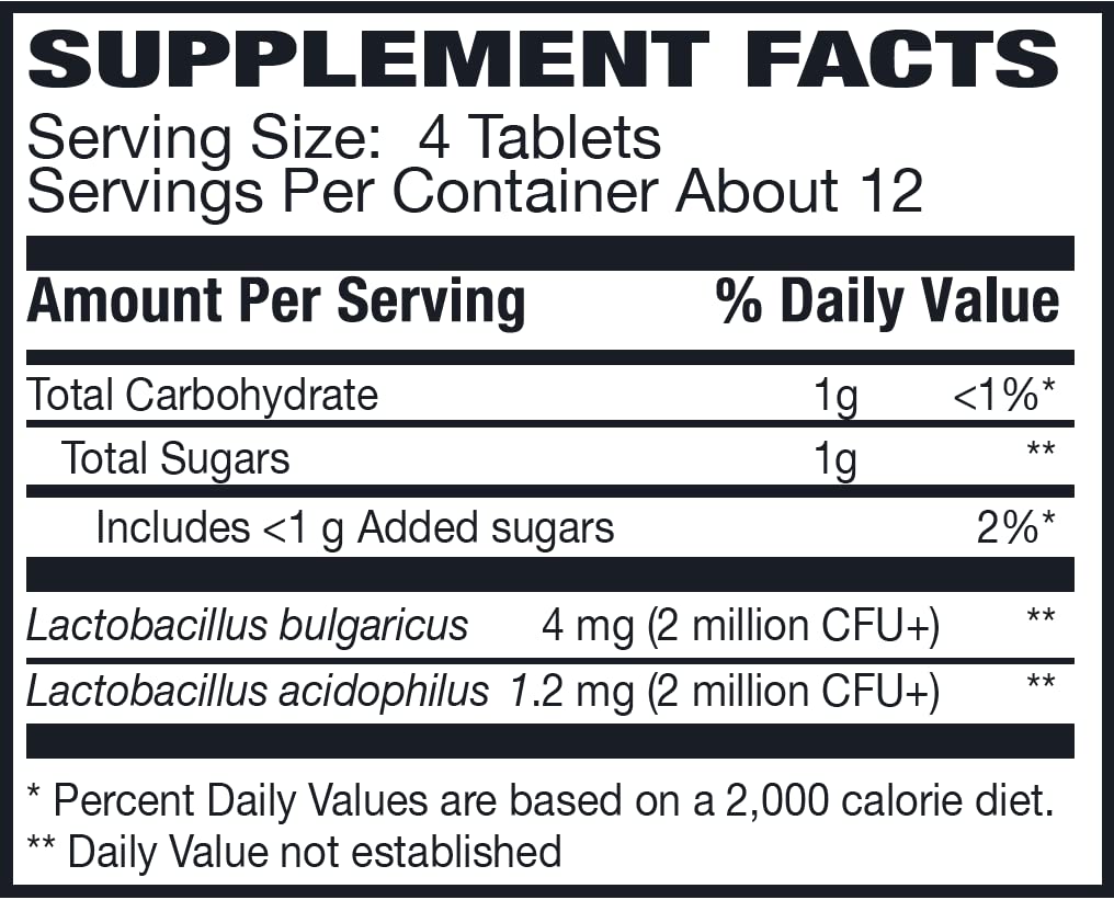 Rising Floranex bottle back label explains ingredients and daily digestive support