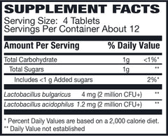 Rising Floranex bottle back label explains ingredients and daily digestive support