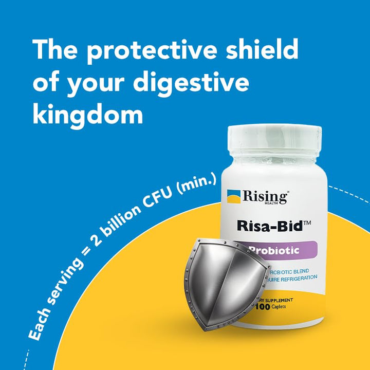 Rising Health Risa-Bid caplets morning-routine setup for easy daily use.