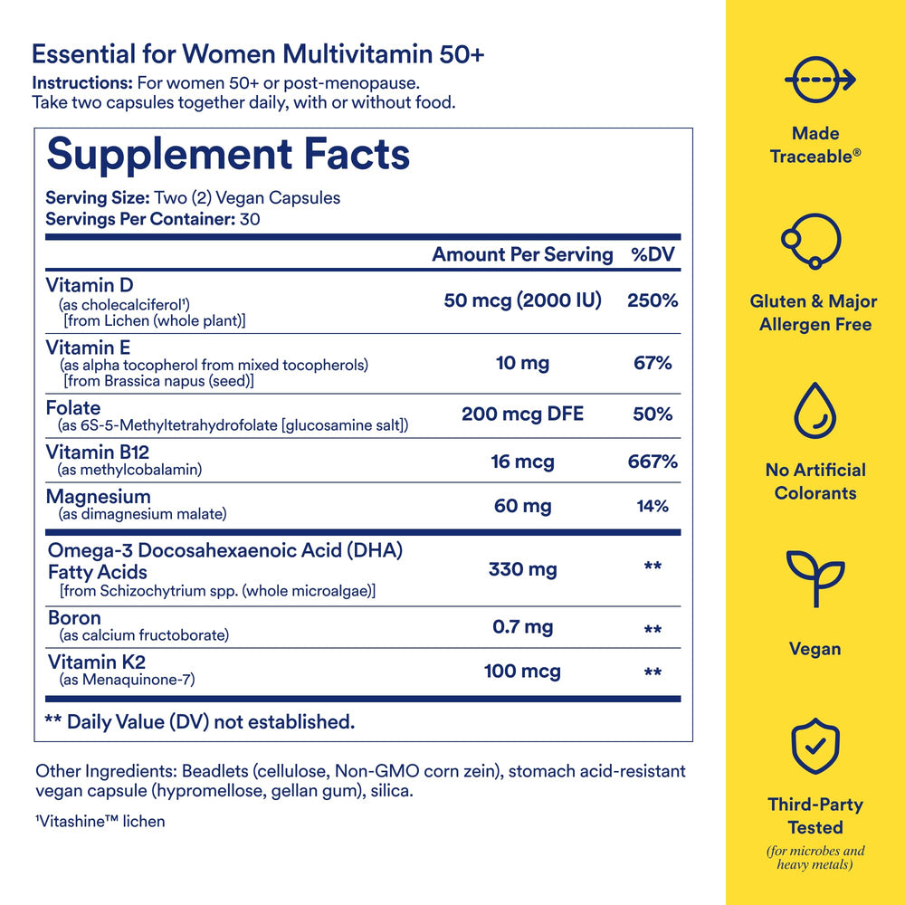 Ritual 60 vegan capsules bottle for menopause-friendly daily nutrition