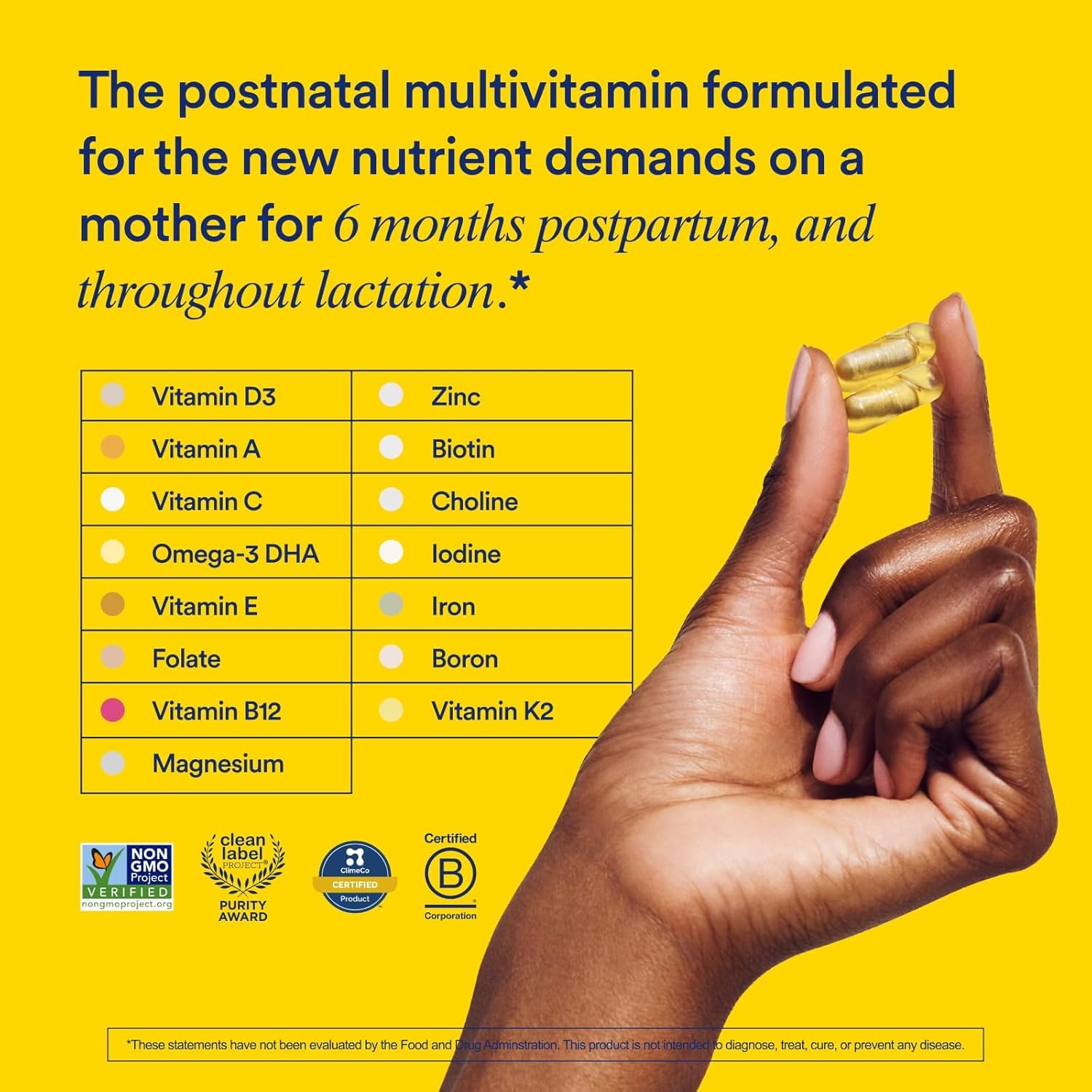Ritual Essential postnatal multivitamin capsules close-up showcasing release technology