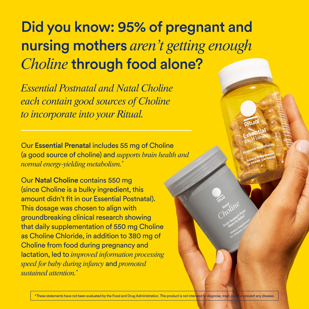 Ritual Essential postnatal multivitamin third-party testing stamp indicating quality