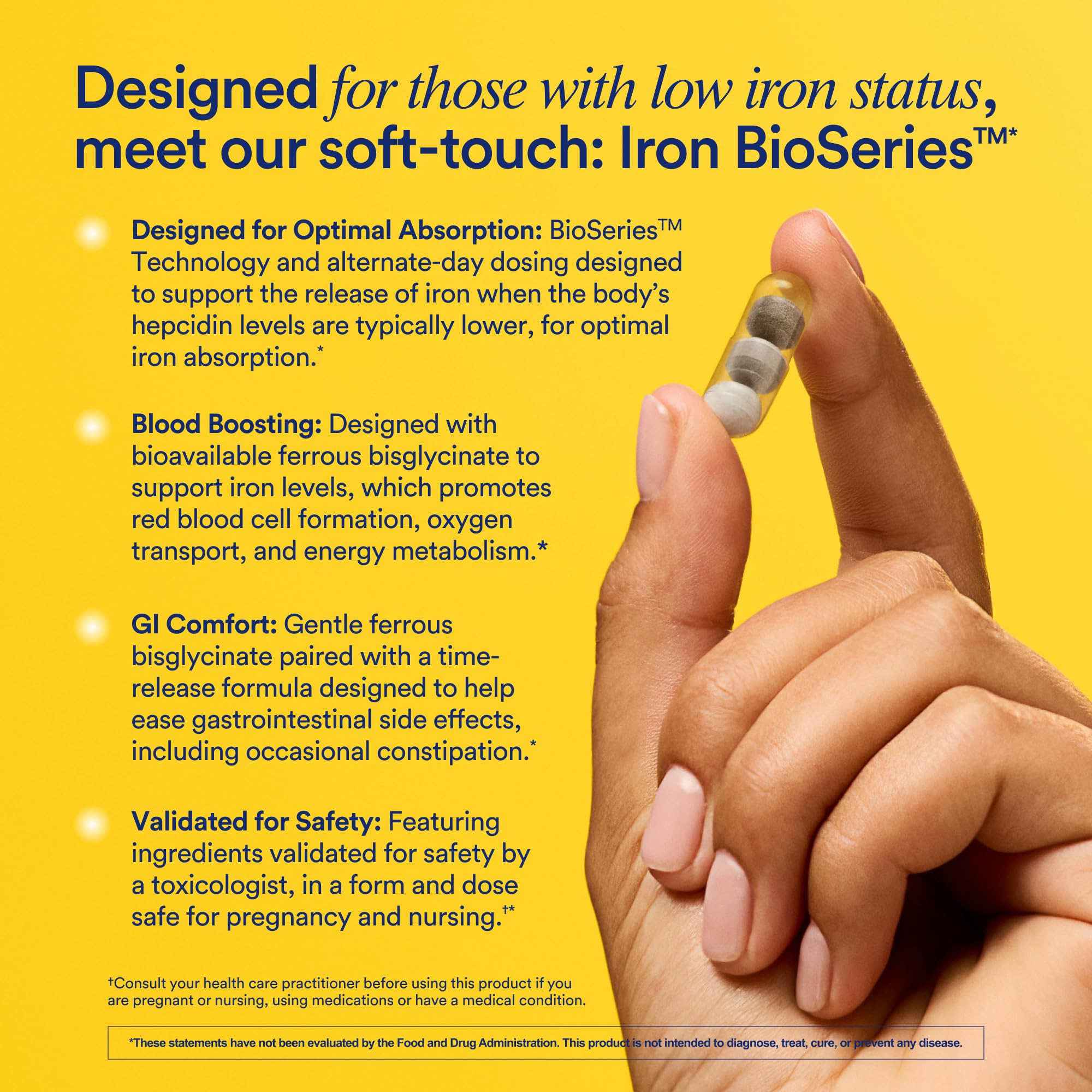 Ritual iron supplement packaging with clear labeling and dosing guidance.