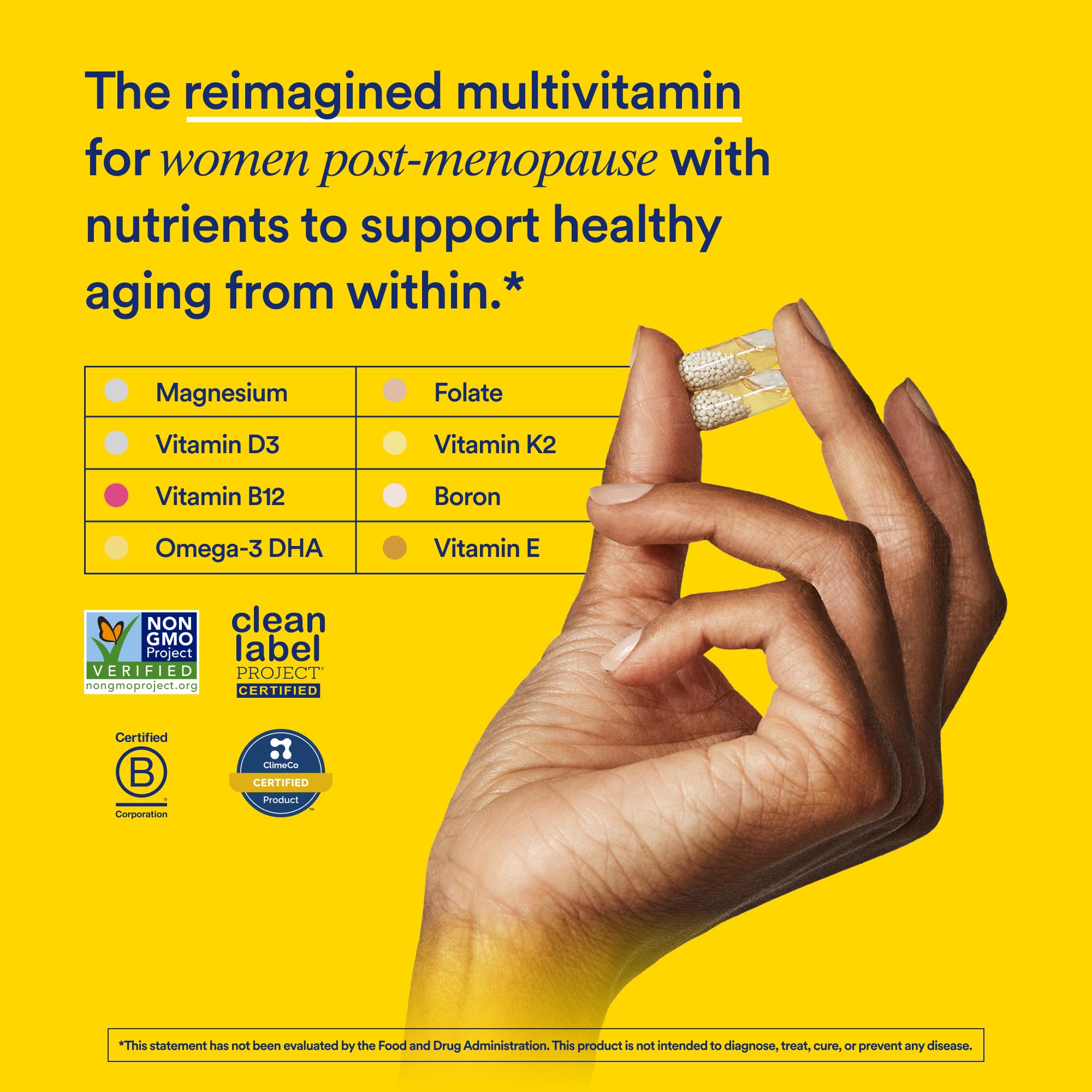 Ritual multivitamin capsules close-up showing beadlet-in-oil absorption technology