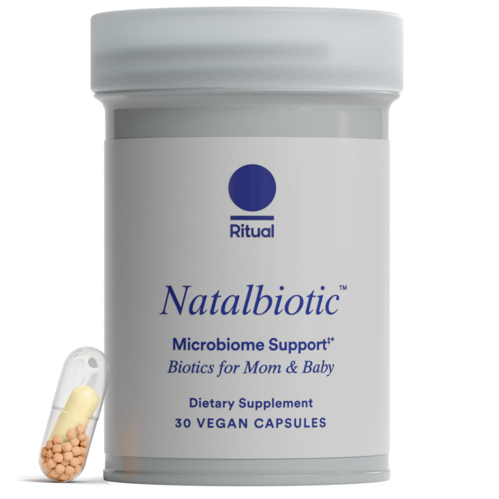 Ritual Natalbiotic baby immune health: supports baby immunity through HN001 and breast milk factors.