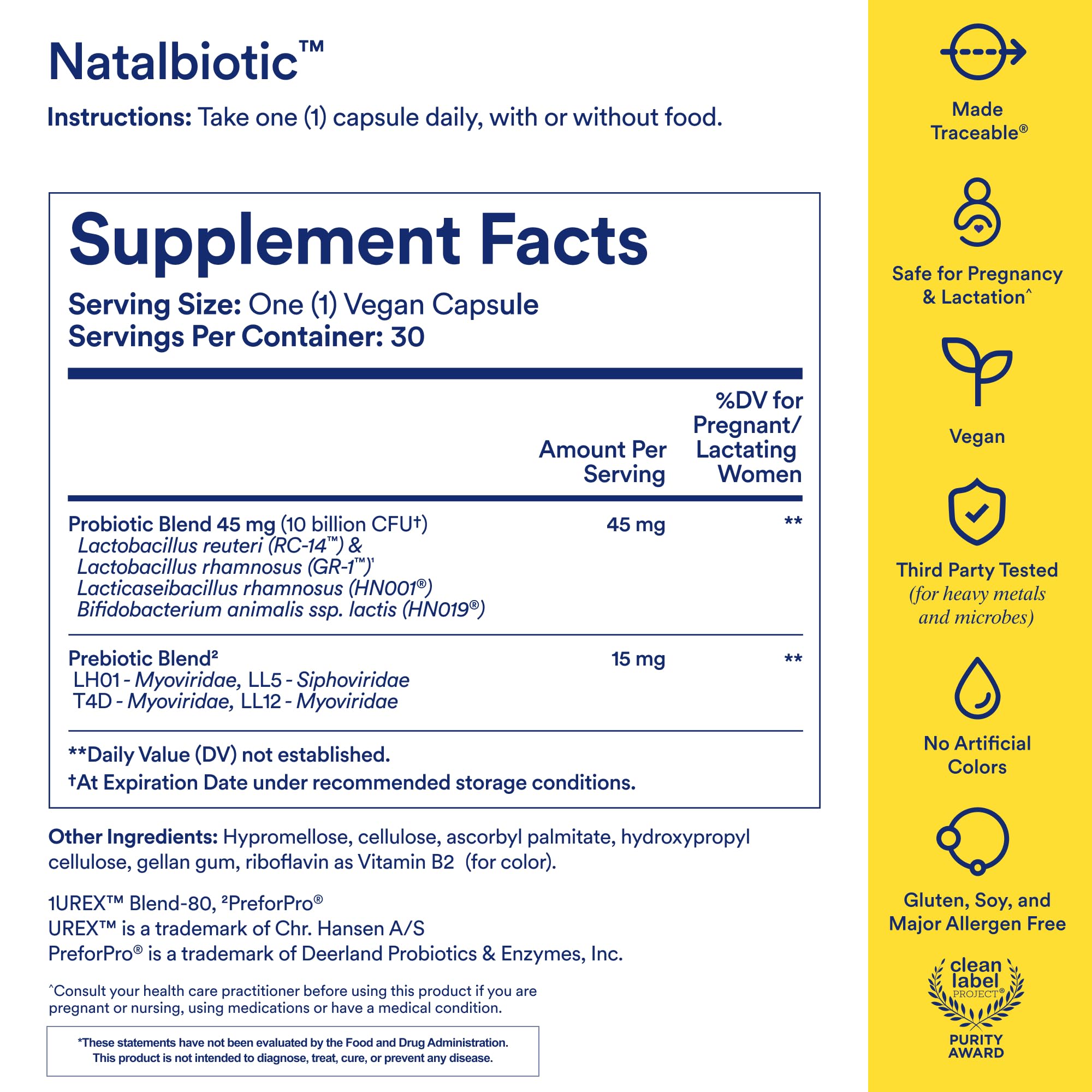 Ritual Natalbiotic vaginal health: supports healthy vaginal microbiota with UREX probiotic blend.