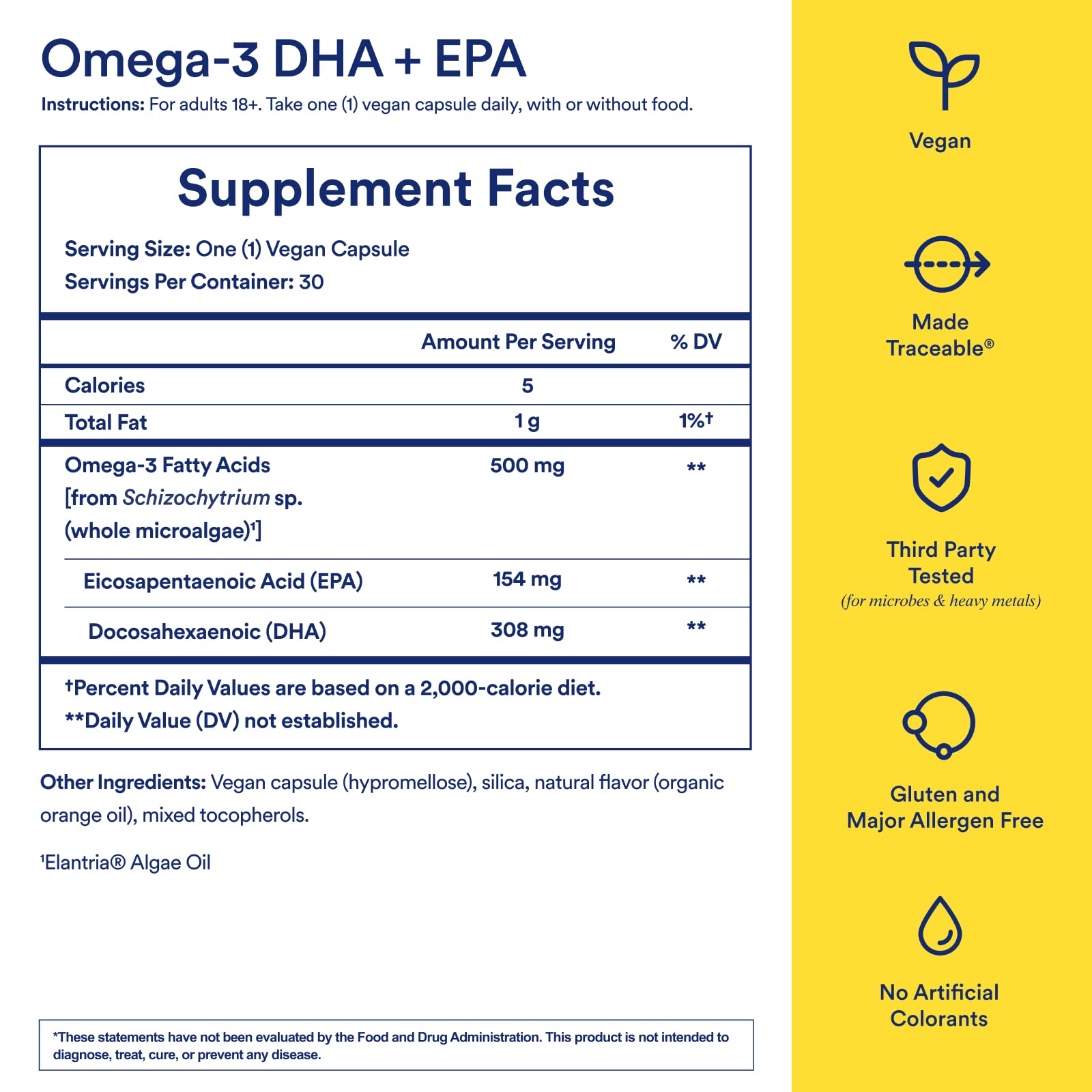 Ritual Omega-3 with citrus note to reduce burp-back during consumption.