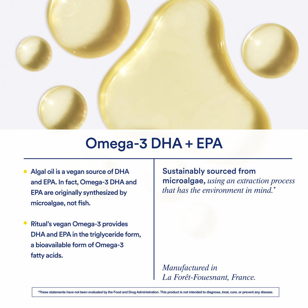 Ritual Omega-3 sustainably sourced microalgae from France.