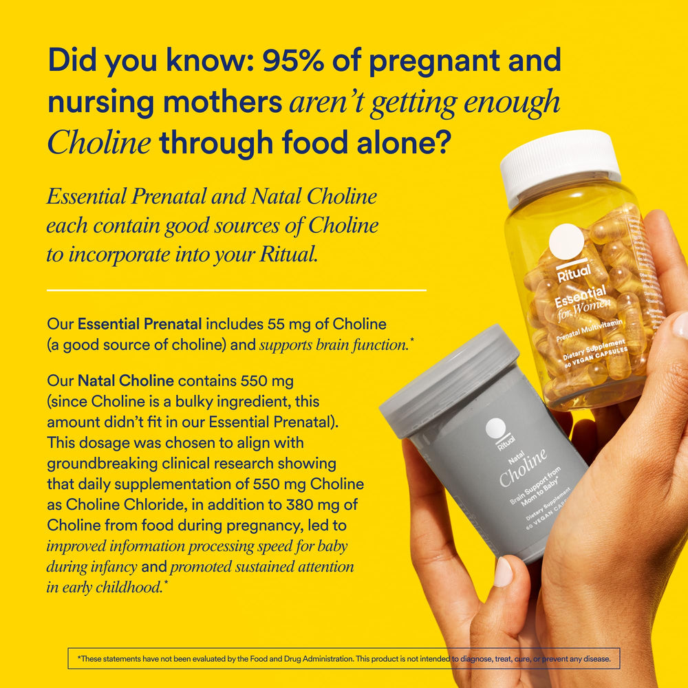 Ritual Prenatal choline depicted for brain development support.