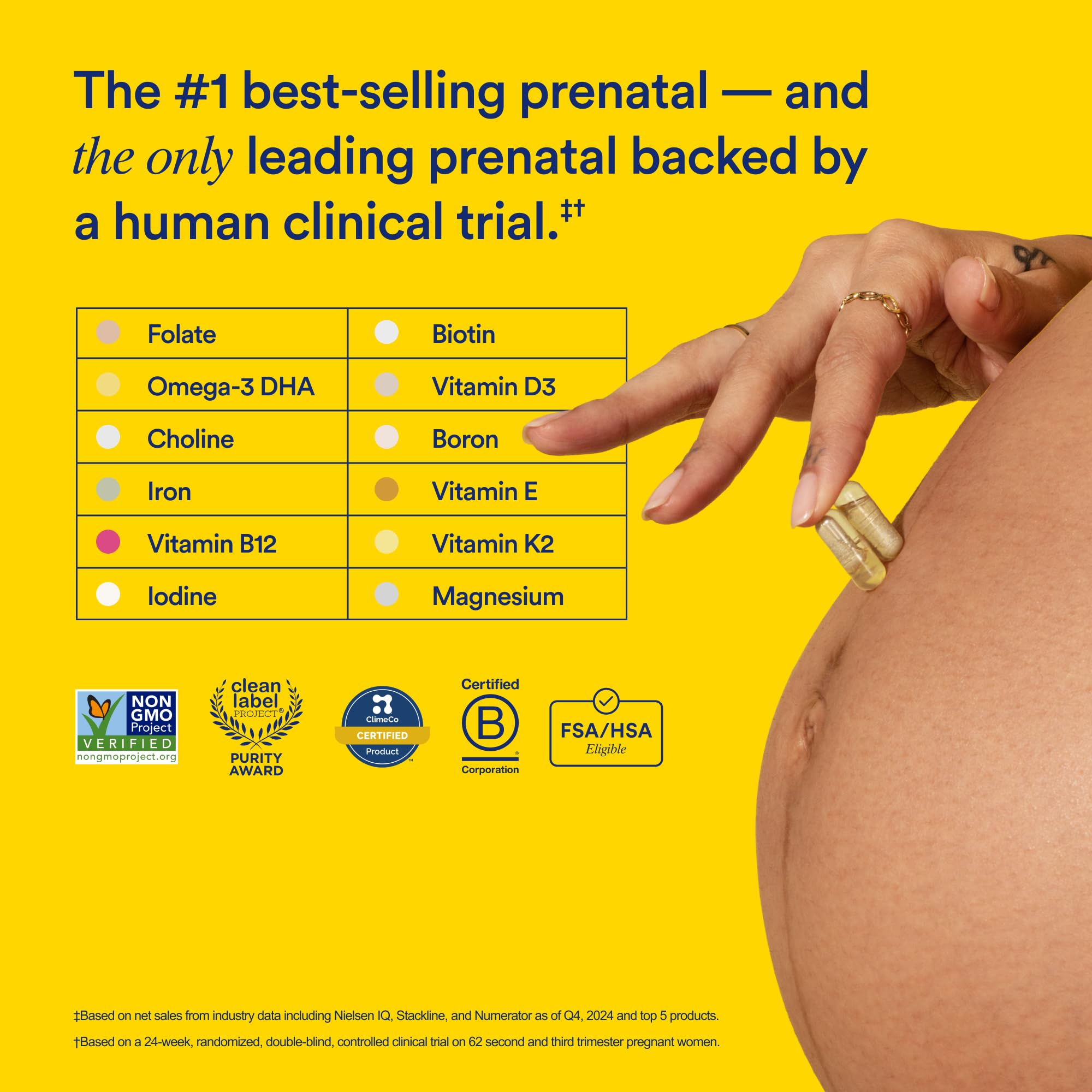 Ritual Prenatal delayed-release capsule close-up.